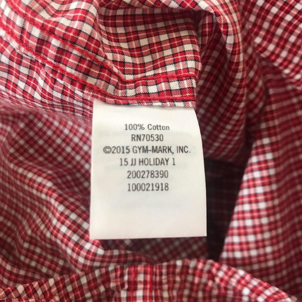 Janie and Jack Red Plaid Button Down Shirt 12-18 M - Picture 9 of 10